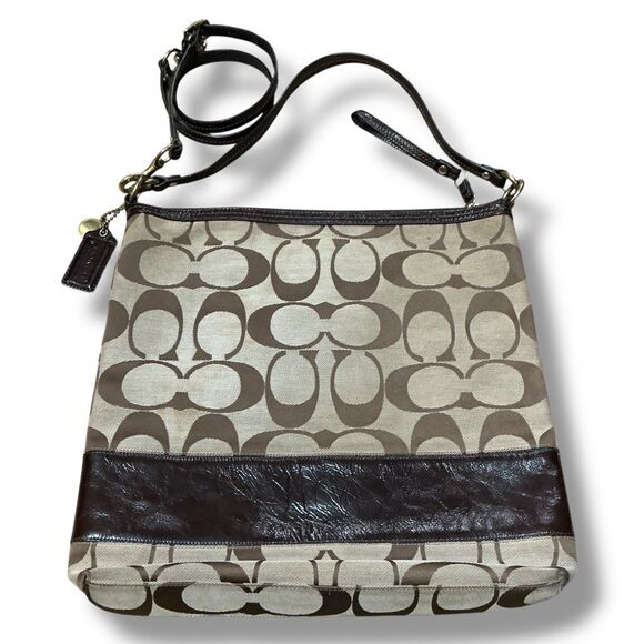 Coach Tan and Brown Crossbody Bag with Signature Style - Picture 2 of 7
